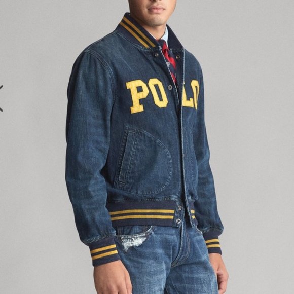 SOLD Polo Ralph Lauren Denim Baseball Jacket - Picture 2 of 5